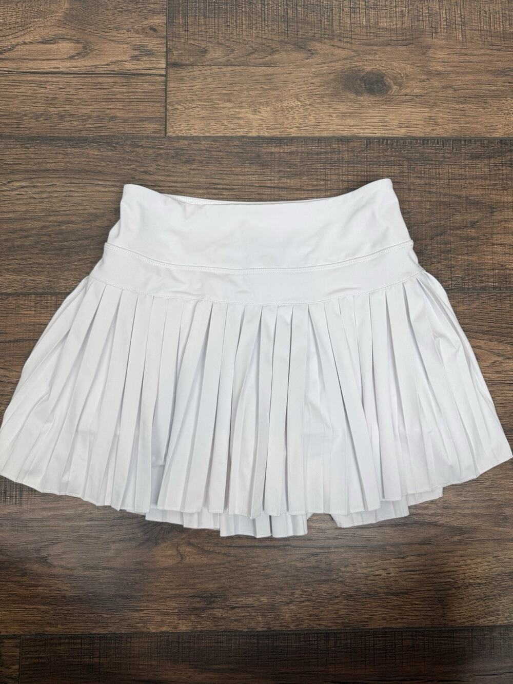 Gold Hinge Pleated Tennis Skirt Women M White Lined Athletic Golf Skort